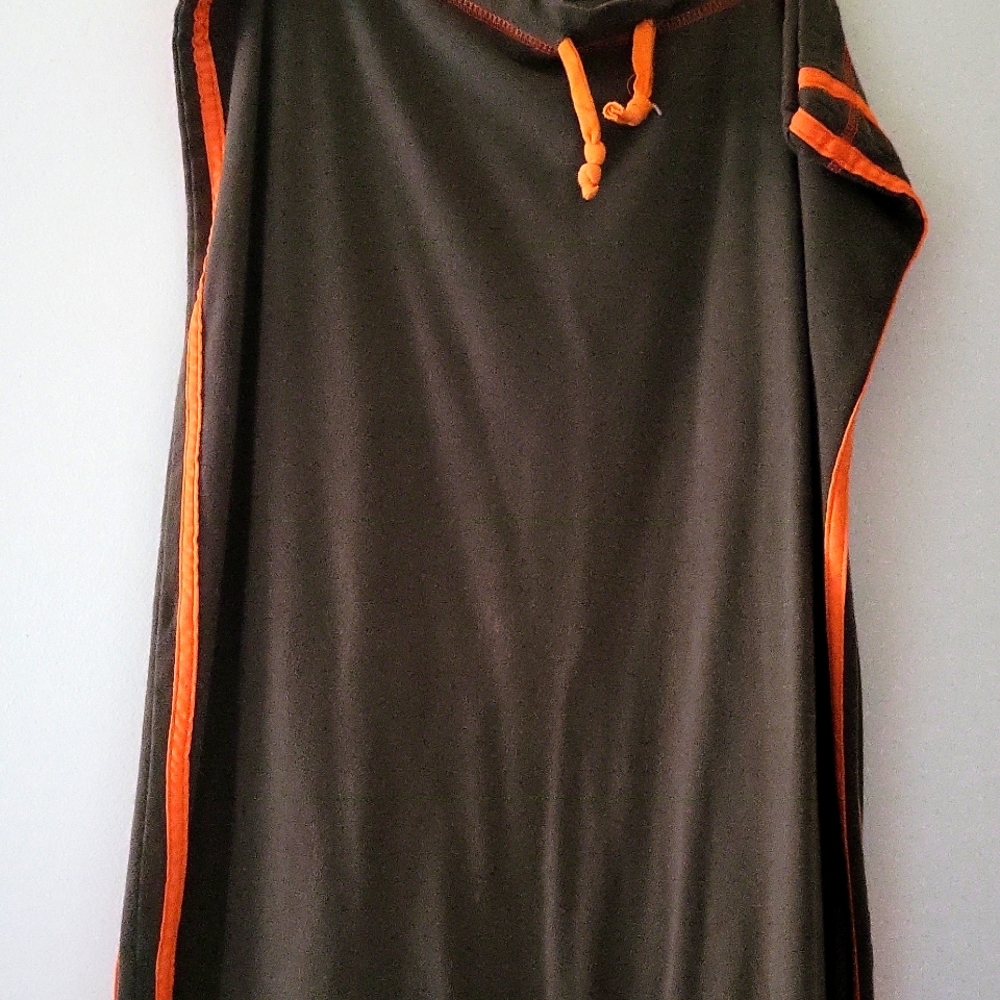 Ashley Stewart maxi skirt cotton army green / orange